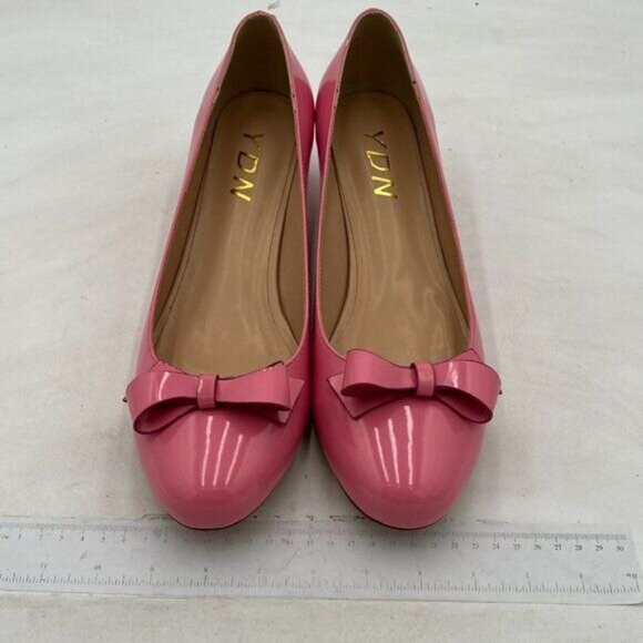 YDN Women Closed Round Toe Pumps Low Heels Shoes with Bowknot for Work Office - Picture 3 of 7